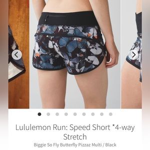 Lululemon Run: Speed Short *4-way Stretch (Biggie So Fly Butterfly Size 6